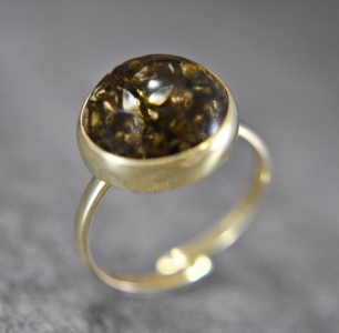 925 Silber - Echtes Moos - Ring - Verstellbar - Natur Inspiriert - 14K Vergoldet - Naturschmuck - Handmade - Unikat - Geschenk für Sie